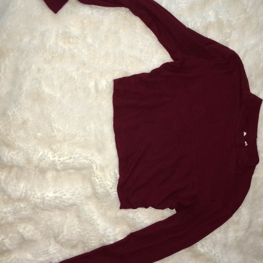 Mock neck long sleeve crop top